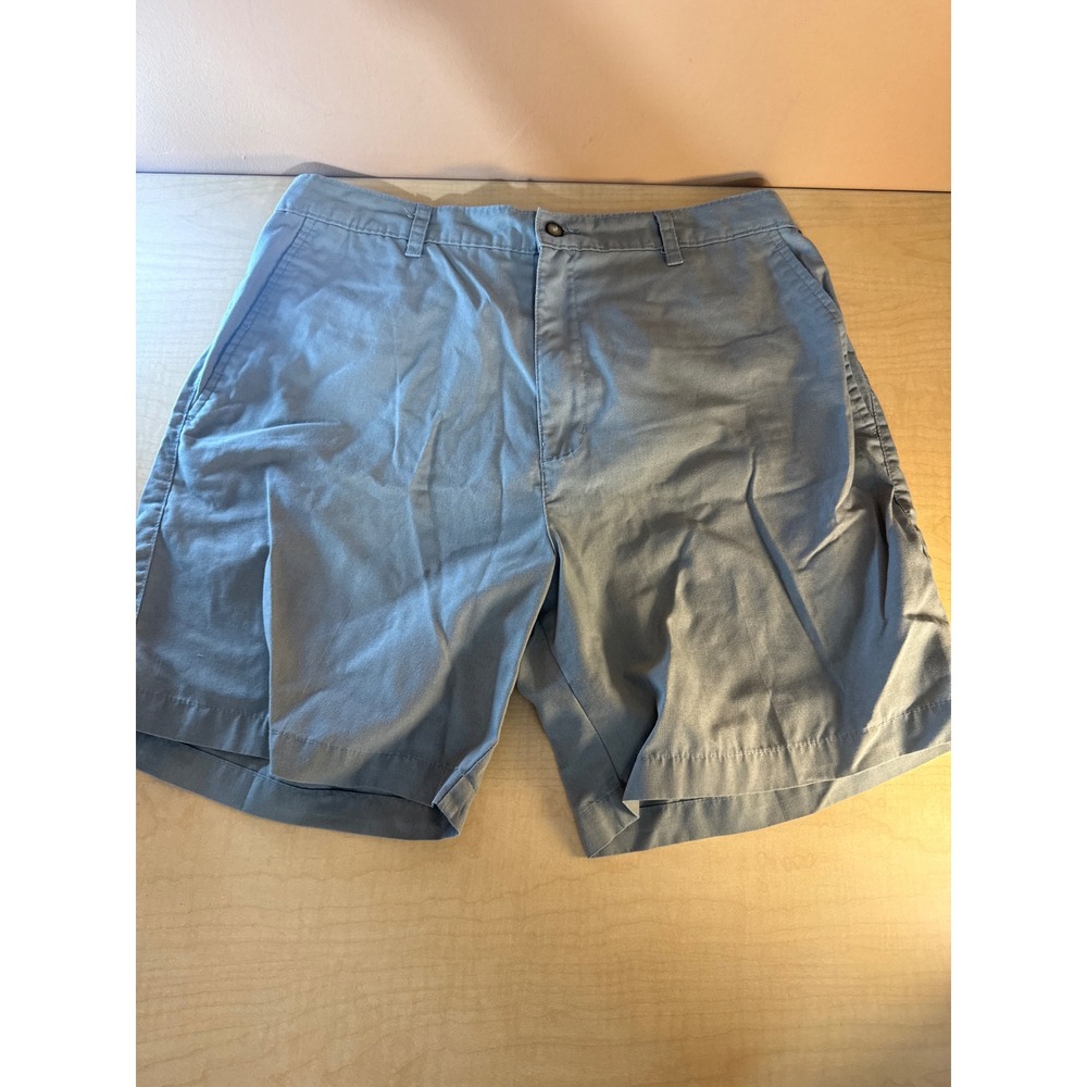 Puritan Mens Olive Green Flat Front Elastic Back Waist Shorts Size 34 Style 5113
